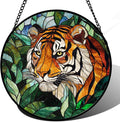 AMDERVEN Stained Glass Window Hanging, Fierce Tiger Sun Catcher by amderven