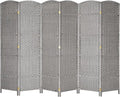VINGLI 6-Panels Tall Rattan Room Divider, 6 FT Folding Privacy Screen, Indoor by VINGLI