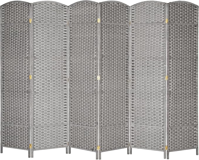 VINGLI 6-Panels Tall Rattan Room Divider, 6 FT Folding Privacy Screen, Indoor by VINGLI
