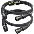 Short XLR Cables 3.3ft 2 Pack, Kevlar-Reinforced Nylon Braided & OFC Shielded by AA
