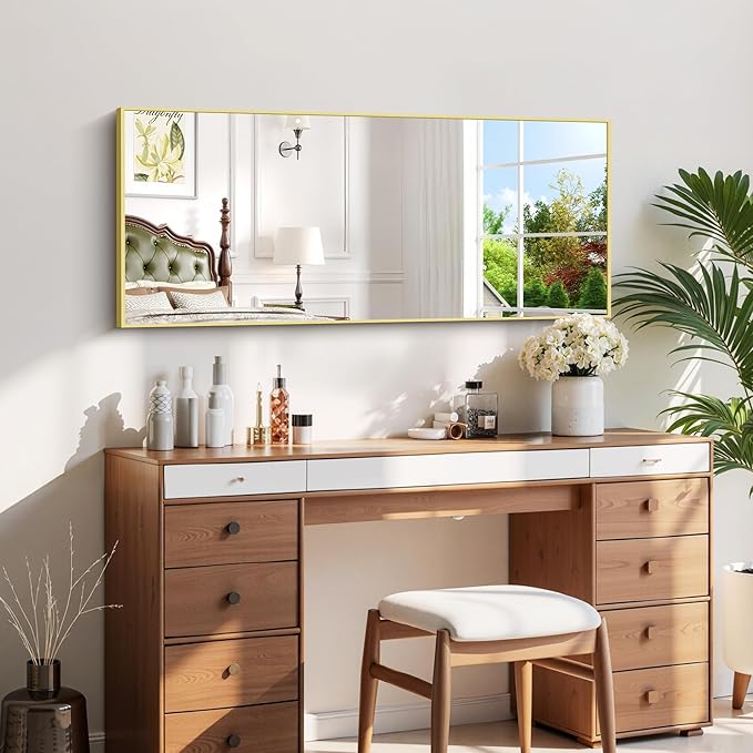 Gold Bathroom Mirror for Wall, 20x48 Inch Rectangle Mirror - Image 8