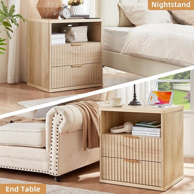 LEYAOYAO Fluted Nightstand - Image 7