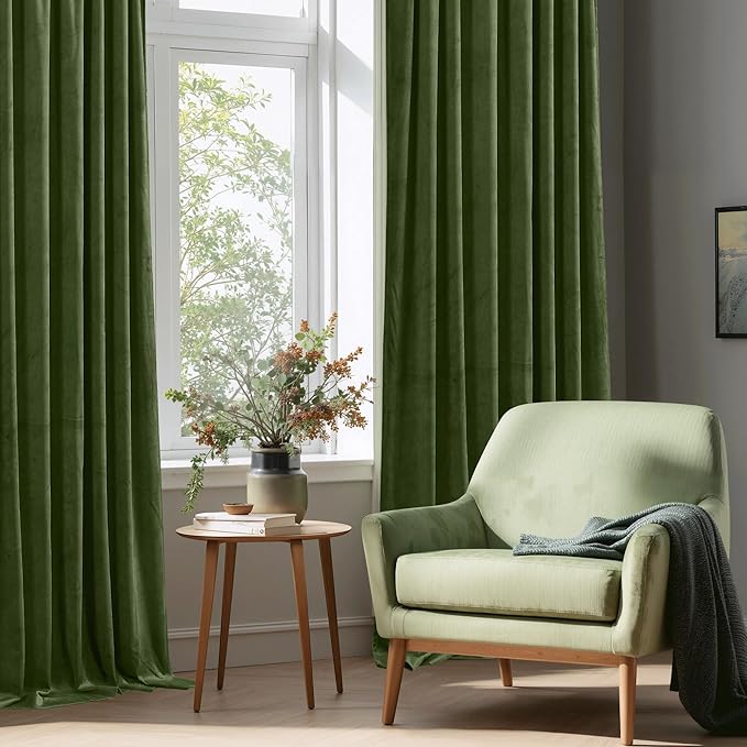 StangH 62 inches Wide Green Velvet Curtains - Image 7