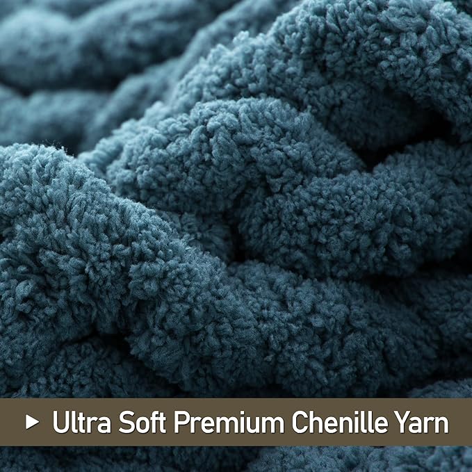 Chunky Knit Throw Blanket 50"X 60", 100% Handmade - Image 3