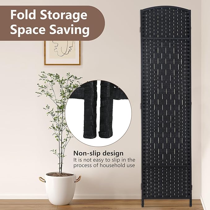 4 Panel Room Divider Folding Privacy Divider 6 Ft Indoor Wall Divider Portable - Image 5