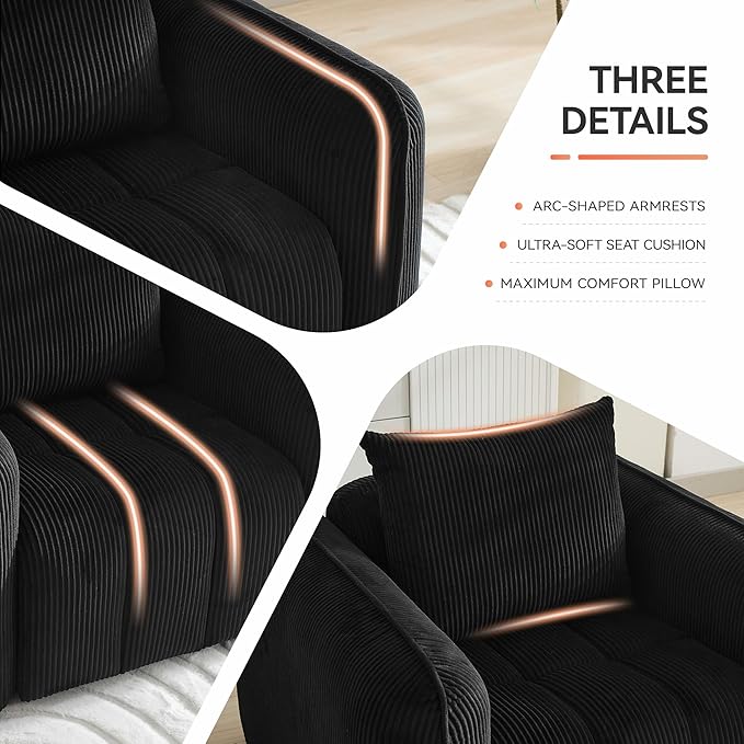 66'' Boneless Loveseat Sofa, 2 Seater Tufted Deep Seat Couch - Image 3
