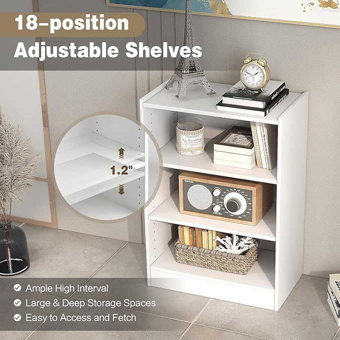 LOKO 3-Tier Open Bookcase Set of 2, Modern 3-Cube Bookshelf - Image 5