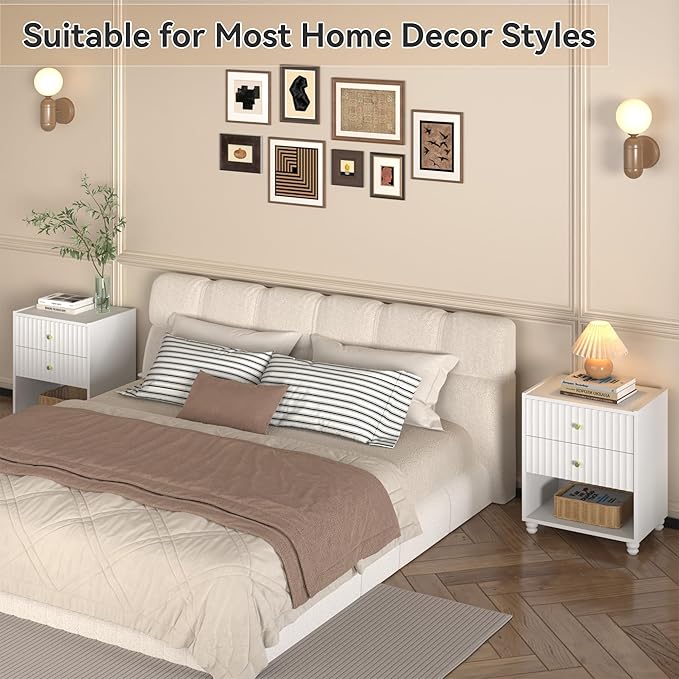 Modern Nightstand, Fluted End Table - Image 7