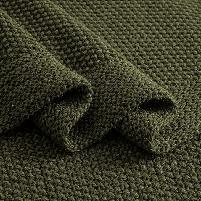 CozeCube Olive Green Throw Blanket - Image 8