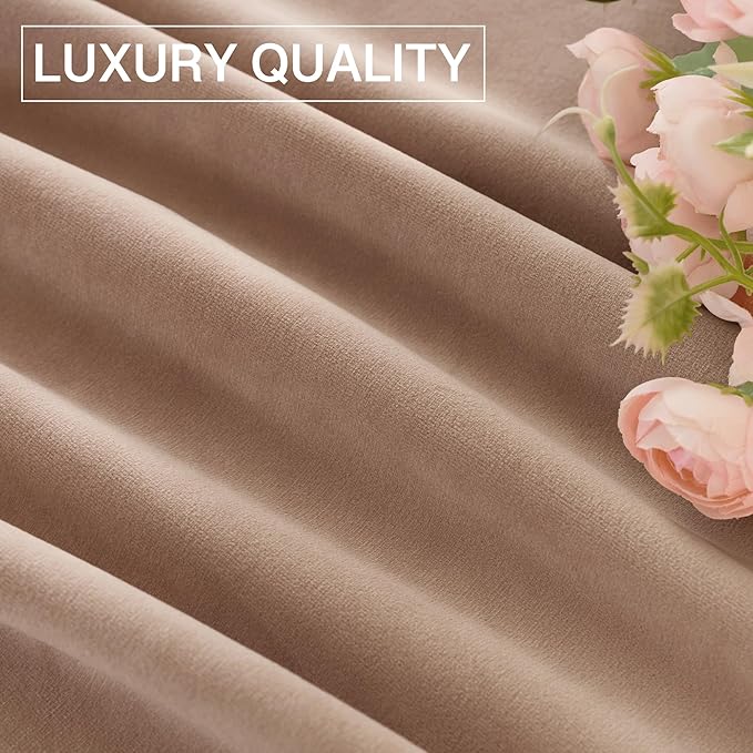 StangH Velvet Drapes for Bedroom Nursery Girls Blush Beige Light Reducing - Image 8