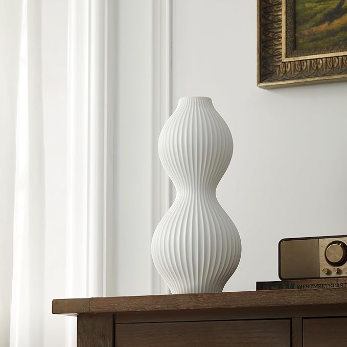 RONDURE 15.8" Modern Ceramic Table Lamp, Fully Dimmable Modern Bedside Lamps - Image 4