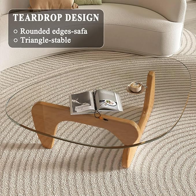 Modern Glass Coffee Table for Living Room, Mid Century Coffee Table, Small - Image 5