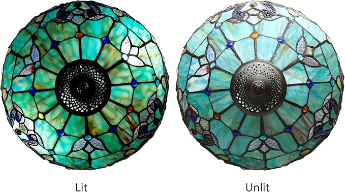 RIVER OF GOODS - Stained Glass Halston Double Lit Table Lamp - 20" H - - Image 3