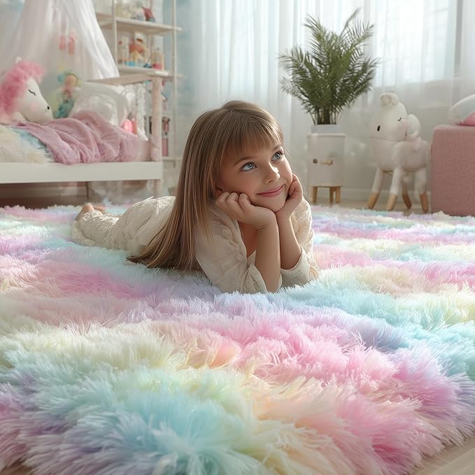 PAGISOFE Machine Washable Rainbow Runner Rugs - Image 5