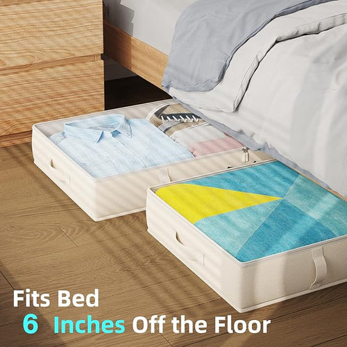 2-Pack Under Bed Storage, 6 Inches Tall Closet Organizers and Storage Bins - Image 2