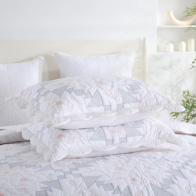 MarCielo 3-Piece 100% Cotton Oversized Bedspread Lightweight Quilt Coverlet - Image 4