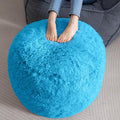 HIGOGOGO Round Stuffed Pouf Ottoman, Long Faux Fur Poufs by HIGOGOGO