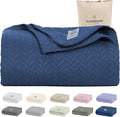 Cloud Scape Linen 100% Cotton Blanket Twin 68x92 Ensign Blue by CloudScapeLinen
