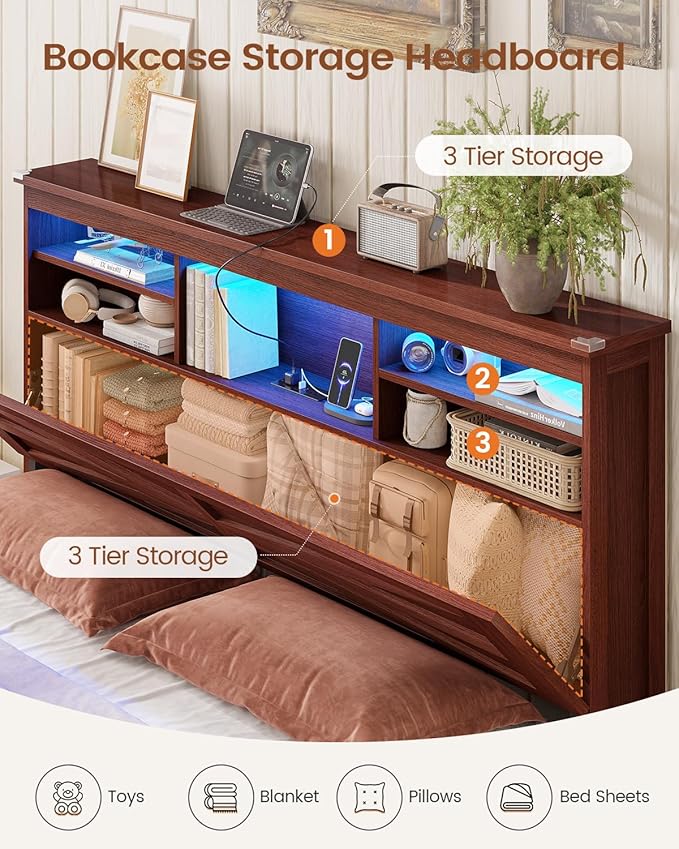 AOGLLATI Farmhouse Bed Frame Queen Size - Image 8