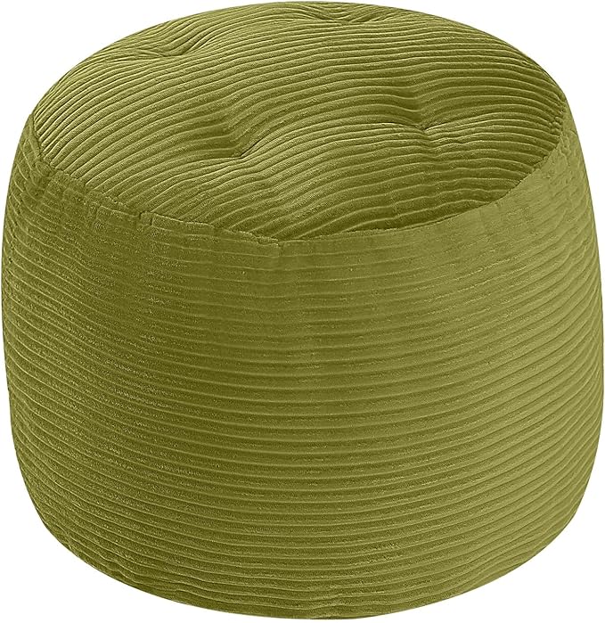 MeMoreCool Stuffed Round Pouf Ottoman Foot Rest, Floor Pouf Foot Stool by MeMoreCool