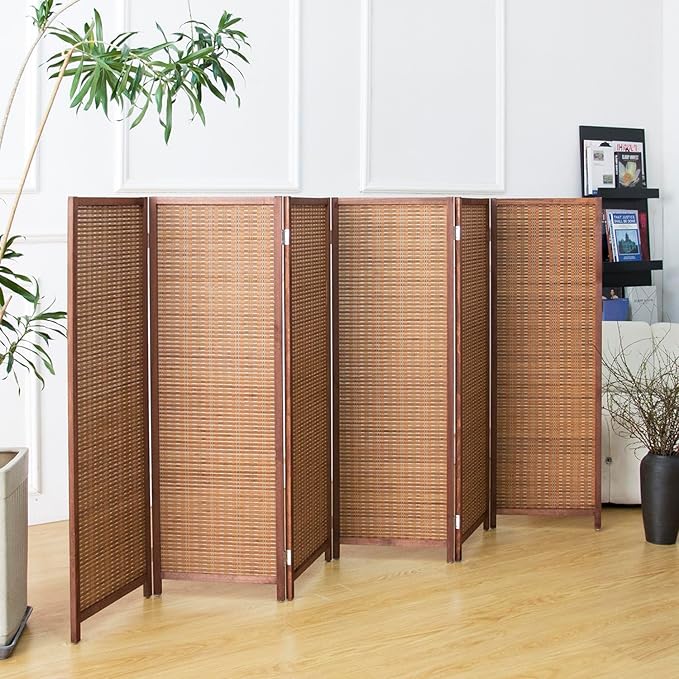 6 Panel Short Room Divider Screen, Small Bamboo Panel Divider - Image 2