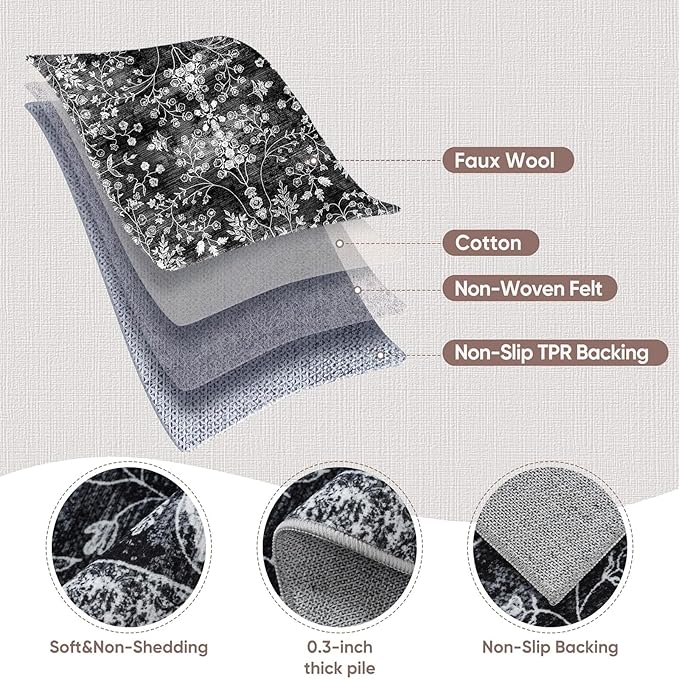 3x6 Runner Rugs for Hallways: Kitchen Runner Non Slip Washable Rug - Image 5