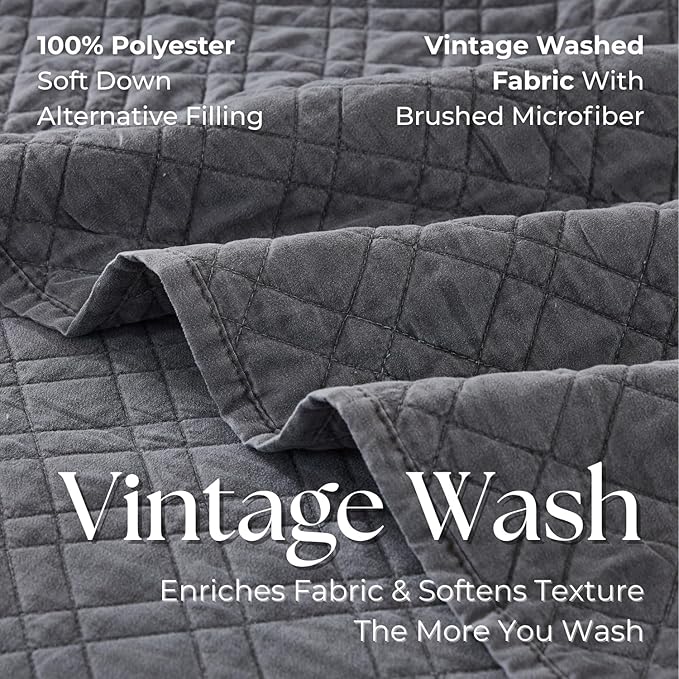 King Quilt Set with Shams Lightweight Quilted Bedspread Coverlet Thin Comforter - Image 4