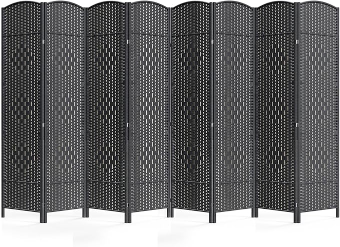 8 Panel Room Divider, 6Ft Folding Privacy Screen, Tall by cocosica