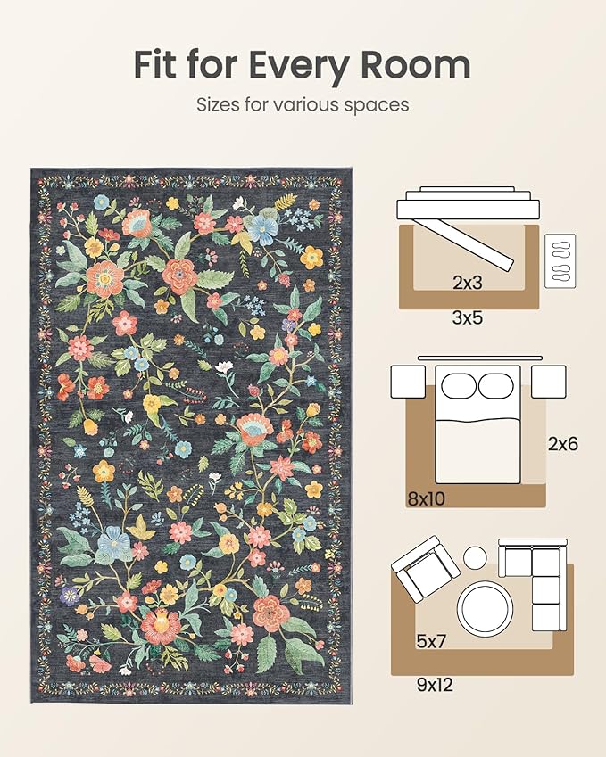 Amada 6x9 Area Rugs, Non-Slip & Low-Profile Living Room Rug - Image 7