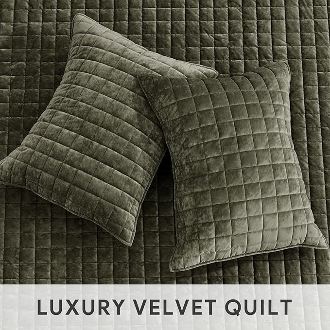 RECYCO Luxury Velvet Quilt Set King Size, Lightweight Velvet Comforter Set - Image 4
