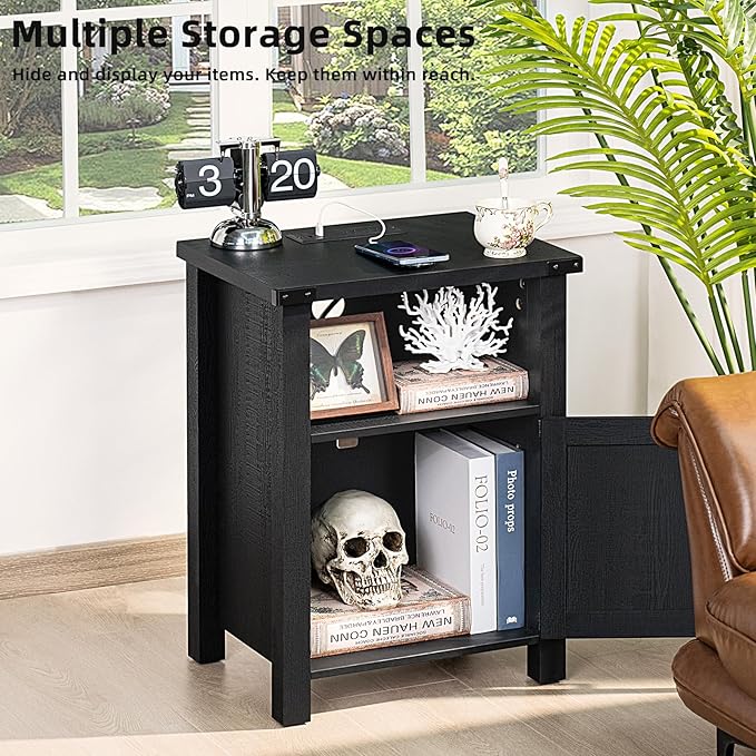 Joaxswe Night Stand Set of 2, 18 Inch Farmhouse Nightstand - Image 5