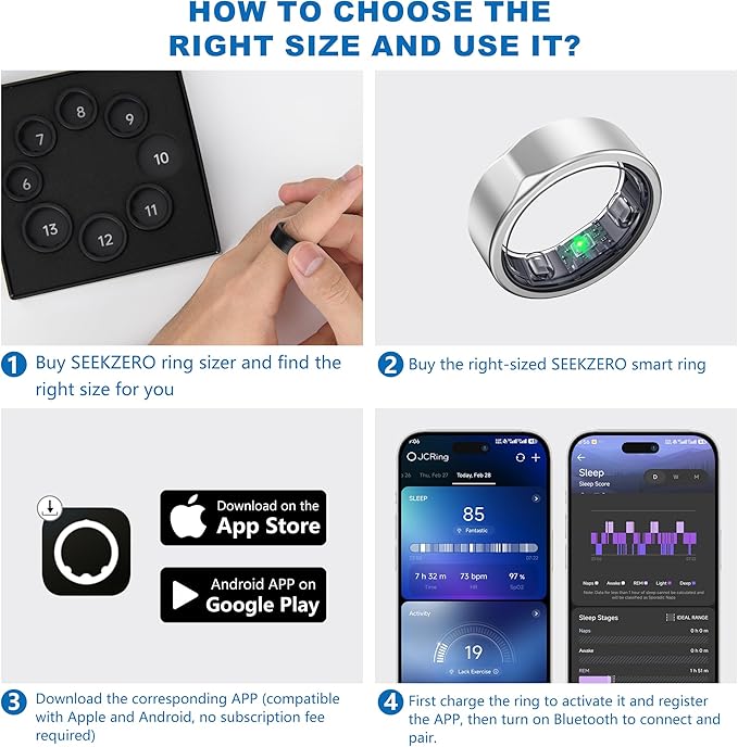SEEKZERO Smart Ring for Women Men, Health Fitness Ring - Image 2