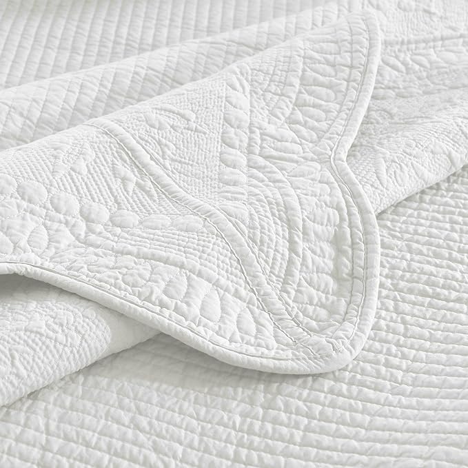 MarCielo 3-Piece 100% Cotton Oversized Bedspread Lightweight Quilt Coverlet - Image 8