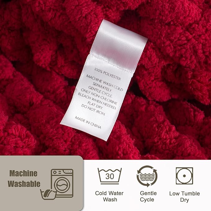 Chunky Knit Throw Blanket 50"X 60", 100% Handmade - Image 5