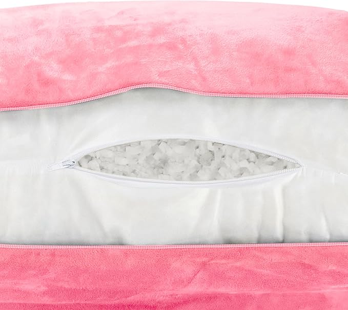 Husband Pillow Pink, Original Reading Pillow in Bed Rest Chair, Shredded Memory - Image 9