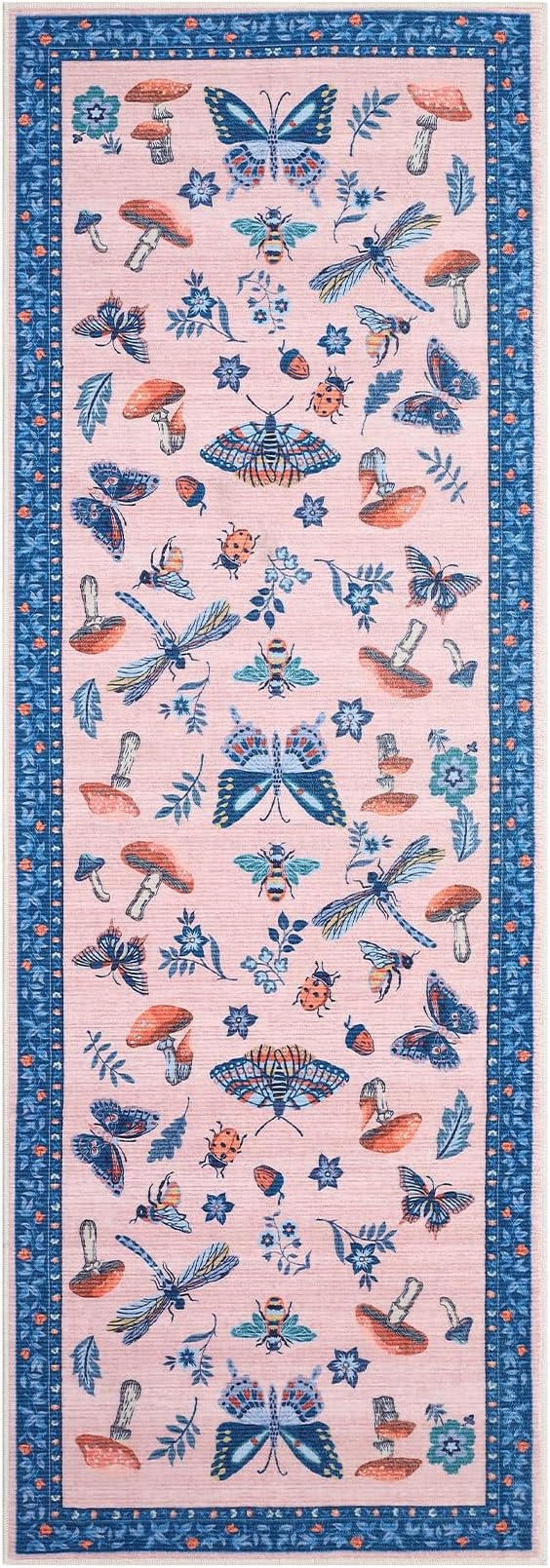 Mushroom Insect 2x6 Runner Rug for Hallway Washable Kitchen Rugs Non Slip - Image 4