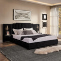 King Size Bed Frame with Storage, Luxury King Platform Bed Frame with Headboard by Firscook