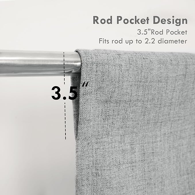 DriftAway Double Layer Linen Blackout Tie Up Curtains Thermal Insulated Fully - Image 4