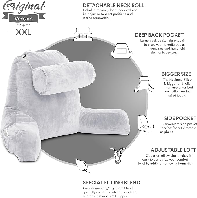 Husband Pillow XXL – Reading Pillow Bed Chair - Image 5