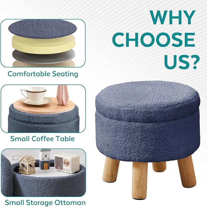 FIMIVIBI Small Foot Stool Ottoman - Image 3