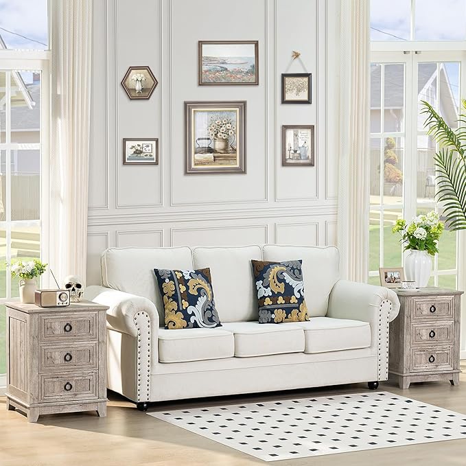 Farmhouse Night Stand Set of 2, Dresser - Image 2