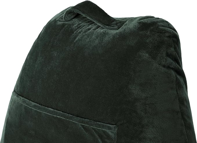 Husband Pillow Dark Green, Original Reading Pillow in Bed Rest Chair, Shredded - Image 9