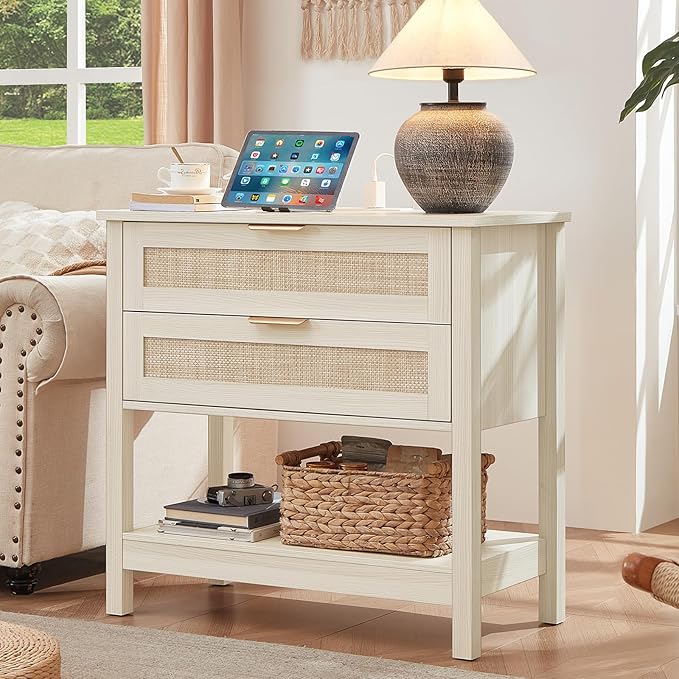 LEYAOYAO 31.5" Wide Rattan Night Stand Set 2 - Image 4