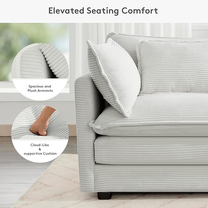 ROWHY 113'' Modular Sectional Cloud Corner Couch, 5 Seater L Shape Sofa Big - Image 6