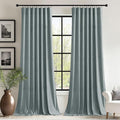 StangH 62 inches Wide Stone Blue Velvet Curtains by StangH