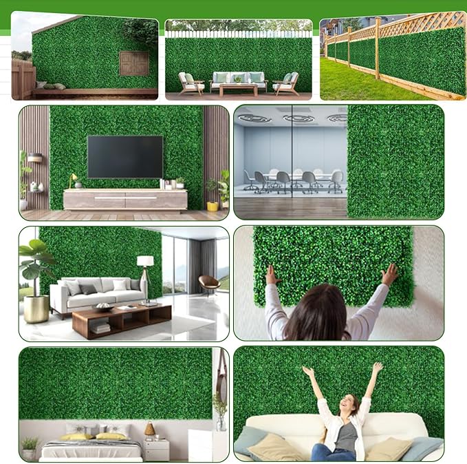 Artificial Ivy Privacy Fence Screen, 40X120 in UV-Anti Faux Boxwood Roll Panels - Image 4