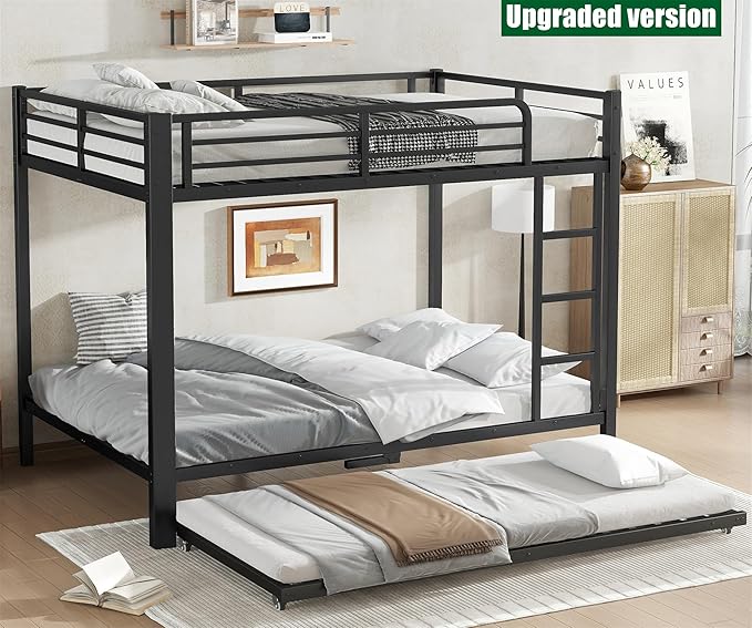 LUCALEO Stronger & Truly Reinforced Heavy Duty Metal Bunk Bed Full Over Full - Image 9