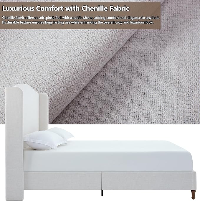 King Size Bed Frame with 54" Extra Tall Headboard - Image 4