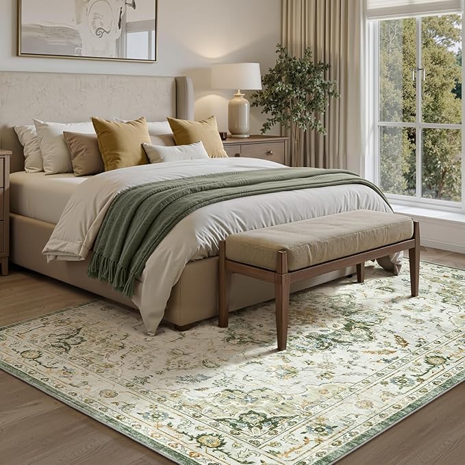 PADOOR 6X9 Area Rug, Rugs for Living Room, Soft Green Rugs for Bedroom - Image 4