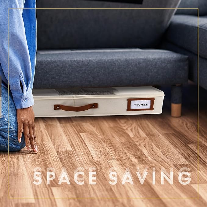 HOMELUX THEORY 2pc Low Profile Under Bed Storage Containers, Thin Under Couch - Image 7